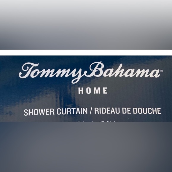 TOMMY BAHAMA SUNKIST DAYS 100% Cotton Shower Curtain EUC Cottage Coastal Blu/Wh - Picture 5 of 5